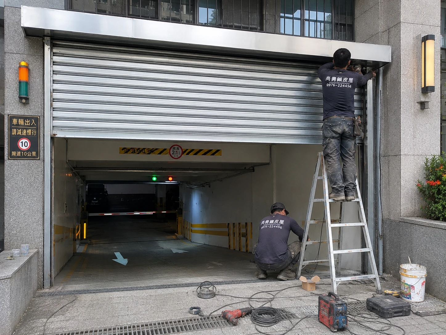 高雄前鎮區服務｜地下停車場入口鐵捲門安裝